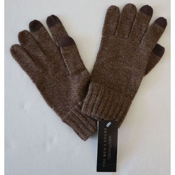 Men's Store At Bloomingdale's 492994 Men's OS Camel/Brown Marled Tech Gloves - Picture 5 of 7